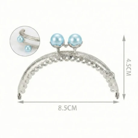Chiusura clic clac ball con perle colorate cleste tiffany effetto madreperla