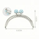 Chiusura clic clac ball con perle colorate cleste tiffany effetto madreperla