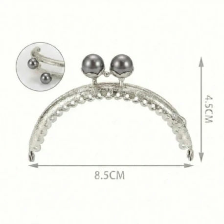 Chiusura clic clac ball con perle colorate grigio effetto madreperla