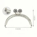 Silver click-clac ball clasp with coloured mother-of-pearl beads
