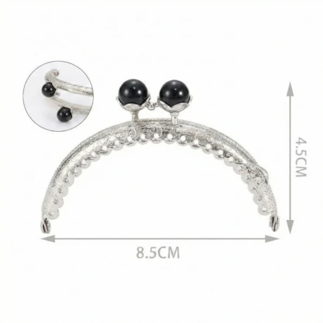 Silver click-clac ball clasp with coloured mother-of-pearl beads