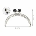 Silver click-clac ball clasp with coloured mother-of-pearl beads