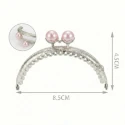 Chiusura clic clac ball con perle colorate rosa effetto madreperla