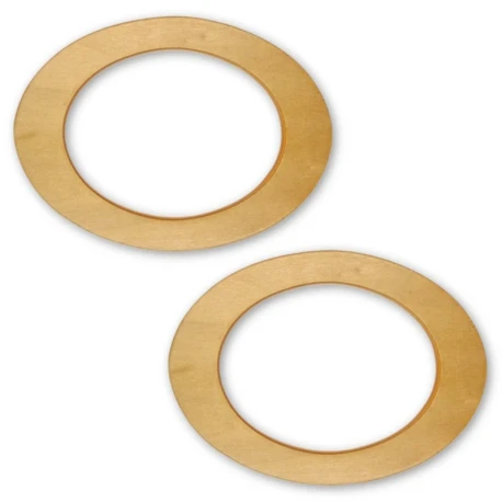 Pair of natural wooden oval bag handles 19x14 cm