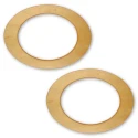 Pair of natural wooden oval bag handles 19x14 cm