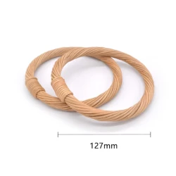 Manici tondi piccoli in vimini intrecciato per borse handmade 2