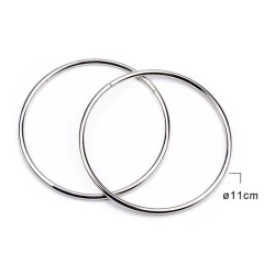 Manici per borse rotondi in metallo argento piccoli 11 cm - 2 pezzi 2