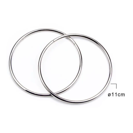 Manici per borse rotondi in metallo argento piccoli 11 cm - 2 pezzi