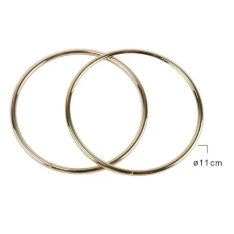 Round gold metal bag handles 11 cm - 2 pieces