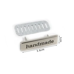 Etichette in metallo con scritta “Handmade” per Borse e cucito creativo 2