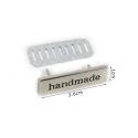 Etichette in metallo argento con scritta “Handmade” per Borse e cucito creativo