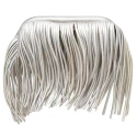 Spring closure with faux leather fringe cover