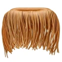 Spring closure with faux leather fringe cover
