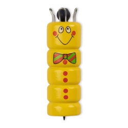 Colourful wooden knitting dolly with 4 pins