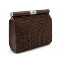 20cm tan faux leather tubular closure with silver clasp