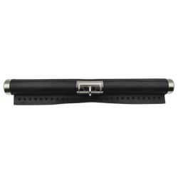 30cm tan faux leather tubular closure with silver clasp 2