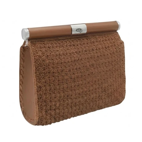 30cm tan faux leather tubular closure with silver clasp
