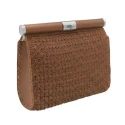 30cm tan faux leather tubular closure with silver clasp