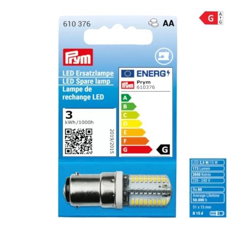 LED spare lamp for sewing machine, bayonet fitting - 610376 Prym