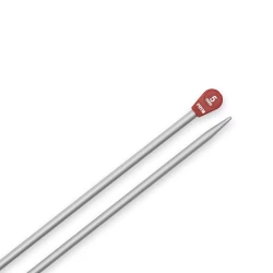 Single-pointed knitting needles, aluminium, 40cm, 5.00mm, grey - 191478 Prym