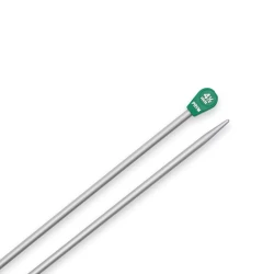 Single-pointed knitting needles, aluminium, 40cm, 4.50mm, grey - 191477 Prym