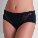 Cotonella Slip donna altezza media in cotone elasticizzato,  impreziosito da raffinati inserti in pizzo - GD130 Cotonella intimo