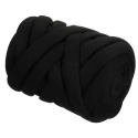 Black marshmallow yarn for hand-knitted chunky bags