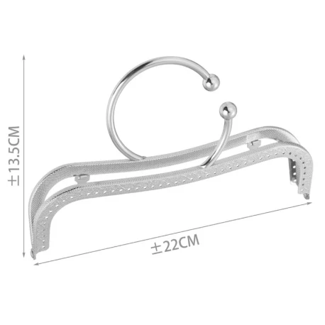Vintage kiss-lock frame with bracelet handle for clutch bags