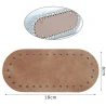 Oval textured faux leather bag base 18x8 cm with holes