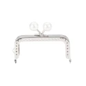 Chiusura clic clac squadrata 8,5 cm con sfere perla