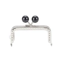 Square 8.5cm kiss-lock purse frame with pearl bead clasp