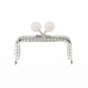 Square 8.5cm kiss-lock purse frame with pearl bead clasp