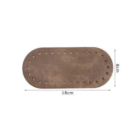 Oval textured faux leather bag base 18x8 cm with holes