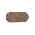 Oval textured faux leather bag base 18x8 cm with holes