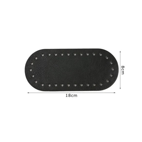 Oval textured faux leather bag base 18x8 cm with holes