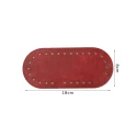 Oval textured faux leather bag base 18x8 cm with holes