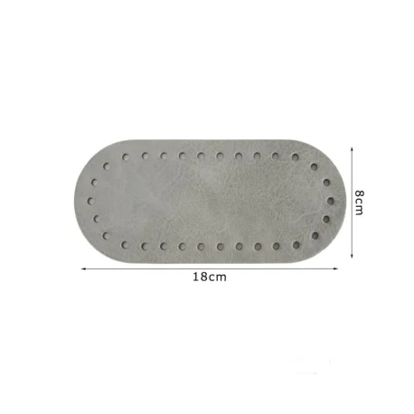 Oval textured faux leather bag base 18x8 cm with holes