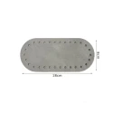 Oval textured faux leather bag base 18x8 cm with holes