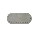 Oval textured faux leather bag base 18x8 cm with holes
