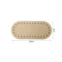 Oval textured faux leather bag base 18x8 cm with holes