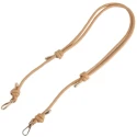 Tubular faux leather crossbody strap with gold clasps