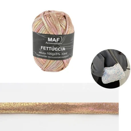 Fettuccia in lycra metal iridescente per borse handmade