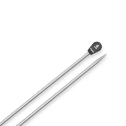 Single-pointed knitting needles, aluminium, 40cm, 4.00mm, grey - 191476 Prym 2