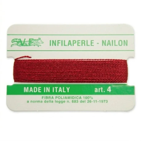 Infilaperle in Nylon con ago integrato misura 4 diametro 0,6mm