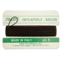 Infilaperle in Nylon con ago integrato misura 5 diametro 0,7mm