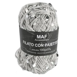 Sequin embellished cord yarn for crochet bags - 2mm