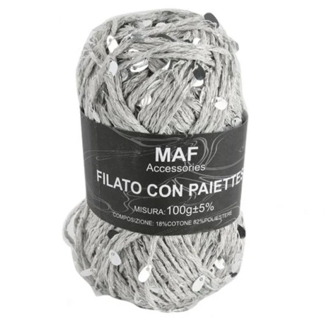 Sequin embellished cord yarn for crochet bags - 2mm