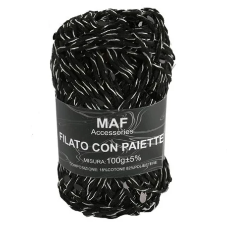 Sequin embellished cord yarn for crochet bags - 2mm