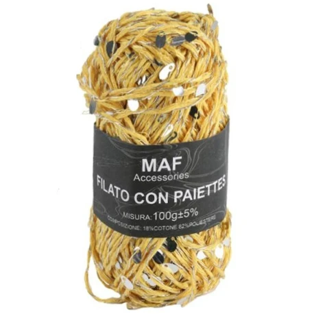 Sequin embellished cord yarn for crochet bags - 2mm