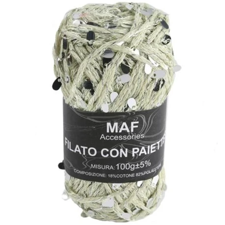 Sequin embellished cord yarn for crochet bags - 2mm